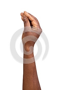 Male hand doing Italian gesture with fingers together