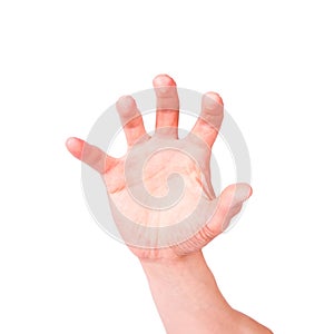 Male hand grabbing something