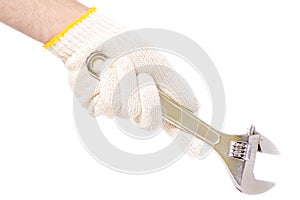 Male hand holding a construction key