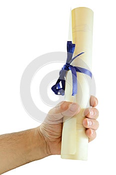 Hand with diploma photo