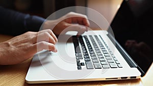 male hand keyboard close up