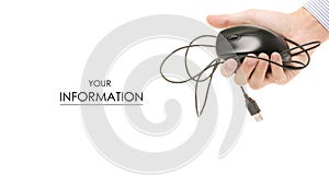 Male hand mouse for computer isolation