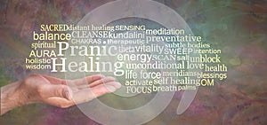 Rustic Pranic Healing Word Tag Cloud photo