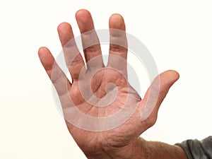 Male hand palm palmistry lines of fate