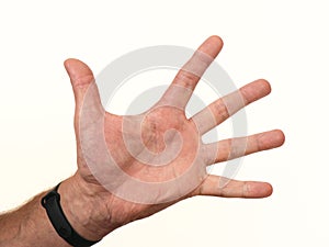 Male hand palm palmistry lines of fate