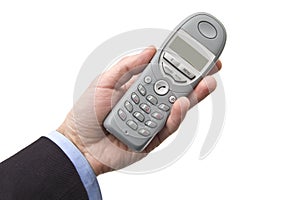 Male hand with phone