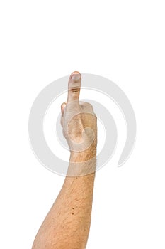 The male hand showing thumbs up sign