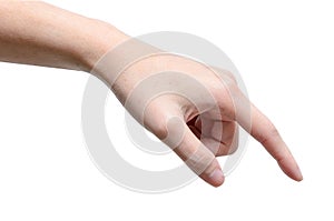 Male hand touching or pointing to something