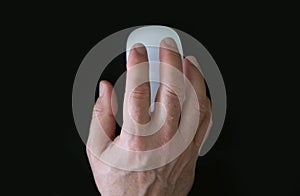 Male hand using mouse