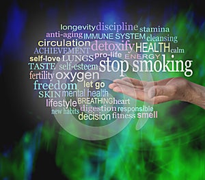 STOP SMOKING word tag cloud photo