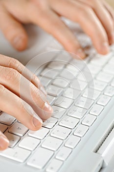 Male hands typing