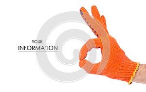 Male hands in working build gloves pattern