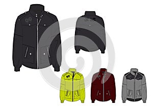 Male Hoodless Windbreaker with Waterproof Jacket design template