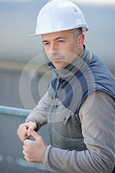 male industrial worker wearing hardhat