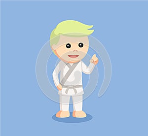 Male karate kid with standing pose