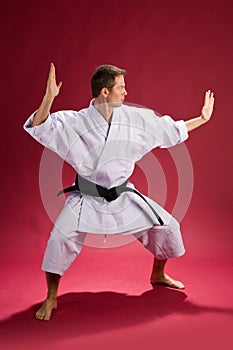 Male in karate kimono