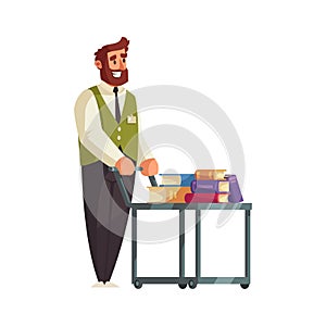 Male Librarian Worker Composition