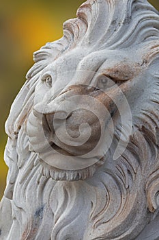 Male lion statue in the Asian city of Guilin, China