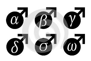 Male and man categorization - alpha, beta, gamma, delta, sigma, omega