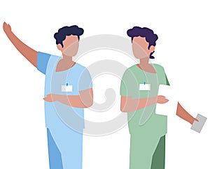 male medicine workers with uniforms