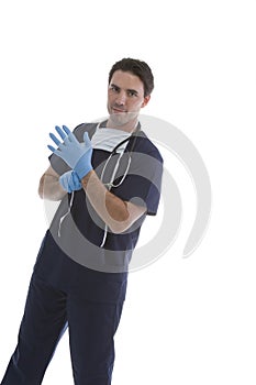 Male model in Medical Scrubs