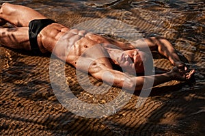 Male model in water