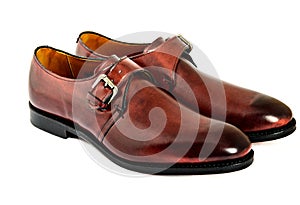 Male monks fashion shoes on white