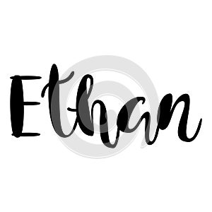 Male name - Ethan. Lettering design. Handwritten typography. Vector photo