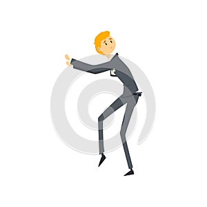Male newlywed, henpecked man cartoon vector Illustration on a white background