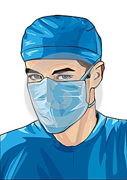 Male nurse with surgical mask