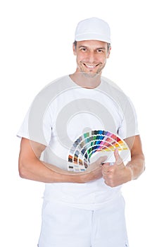 Male Painter With Swatch Book photo