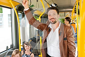 Male passenger in a bus