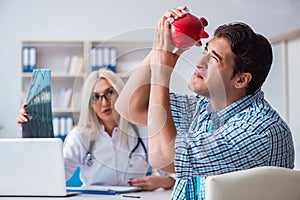 The male patient angry at expensive healthcare bill