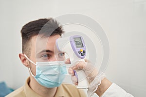 Male patient during examination in doctor office