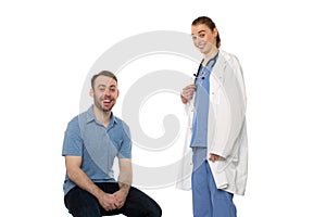 Male Patient and Female Doctor Smiling