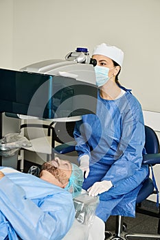 A male patient lying in bed