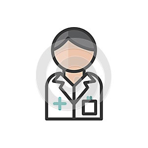 Male pharmacist avatar. Pharmacy services character. Profile user, person, people icon. Vector illustration