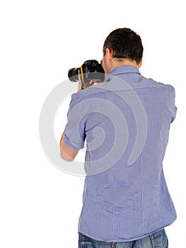 Male photographer from back taking picture