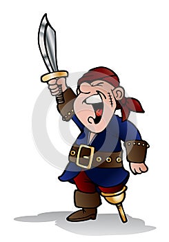 Male pirate hold sword