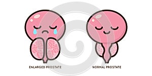 Male prostate disease vector icon flat illustration