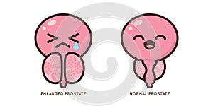 Male prostate disease vector icon flat illustration