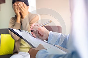 Male psychiatrists treat female patients, listen to mental health problems and provide counseling