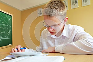 Male Pupil Studying