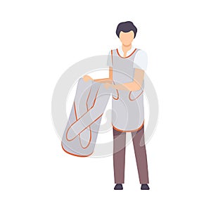 Male Radiologist Doctor Character in Lead Protection Apron Vector illustration