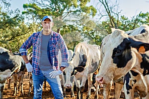 Male rancher in a farm.