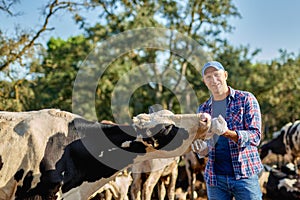 Male rancher in a farm.