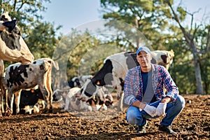 Male rancher in a farm.