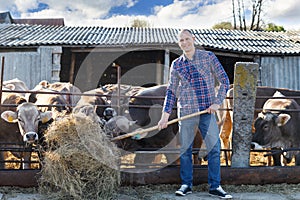 Male rancher in a farm