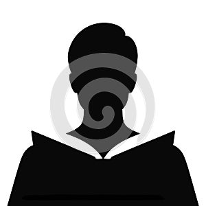 Male Reader Silhouette Open Book Education Concept
