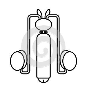 Male reproductive system icon in flat style. Male reproductive system outline.